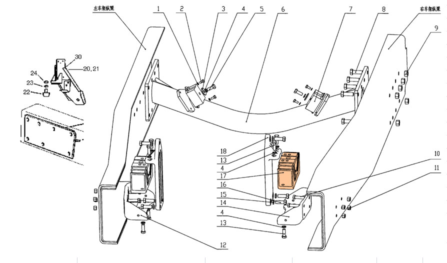 SINOTRUK HOWO Engine Support Assembly WG9725593031