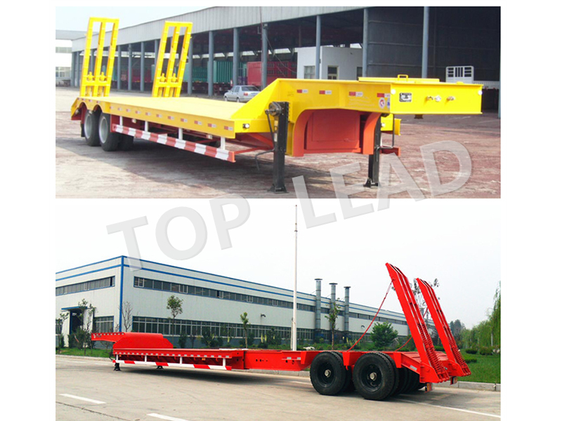 low flatbed truck semi trailer