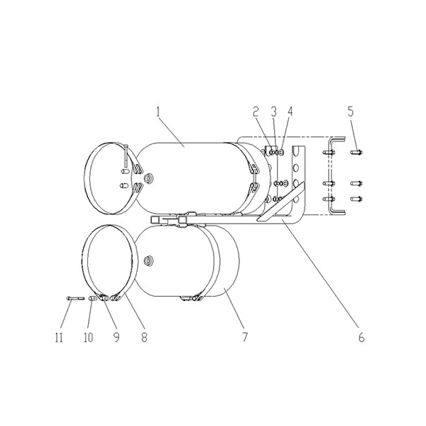 Fixed parking and auxiliary gas gas reservoir