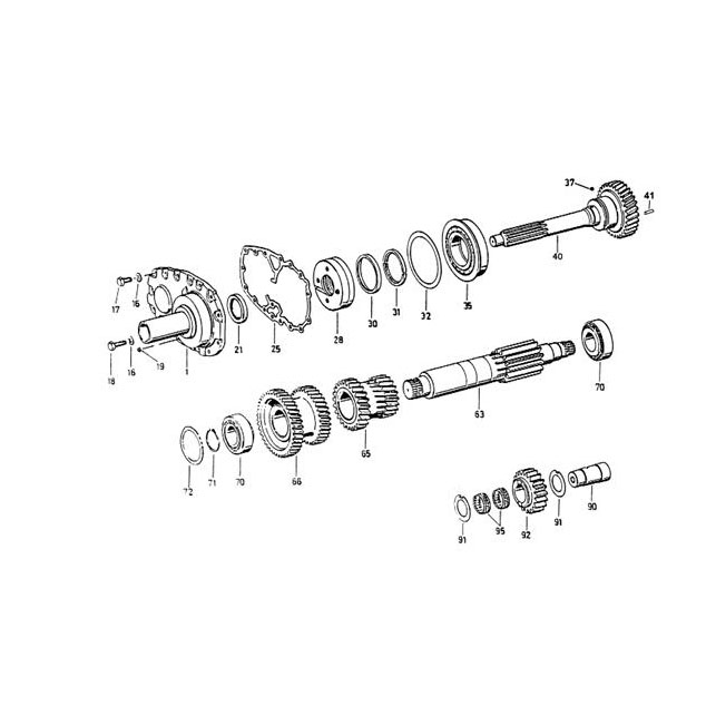 5S-150GP INOUTSHAFT,LAYSHAFT AND WHEELS