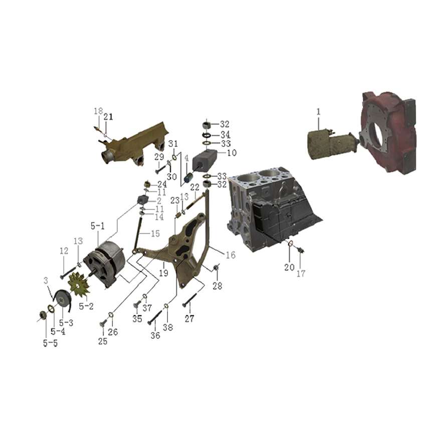 WD615 STARTER AND ALTERNATOR