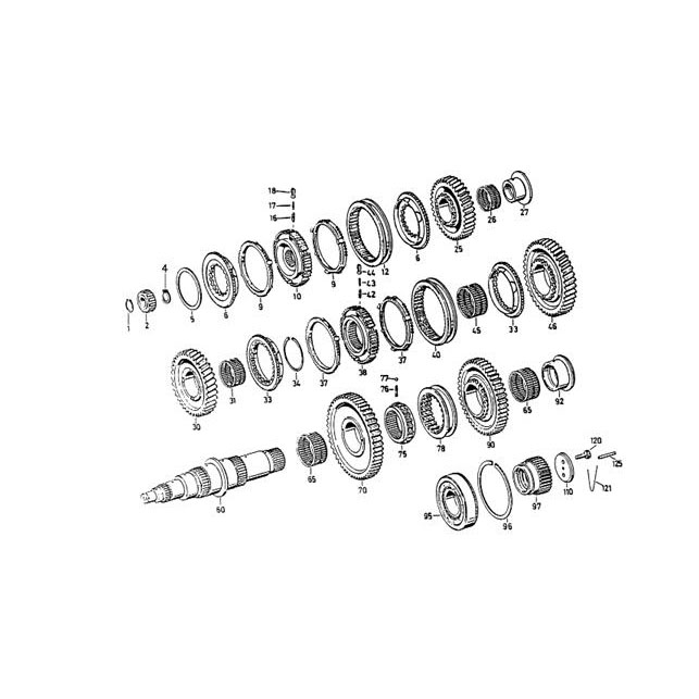 5S-150GP MAIN SHAFT AND WHEELS